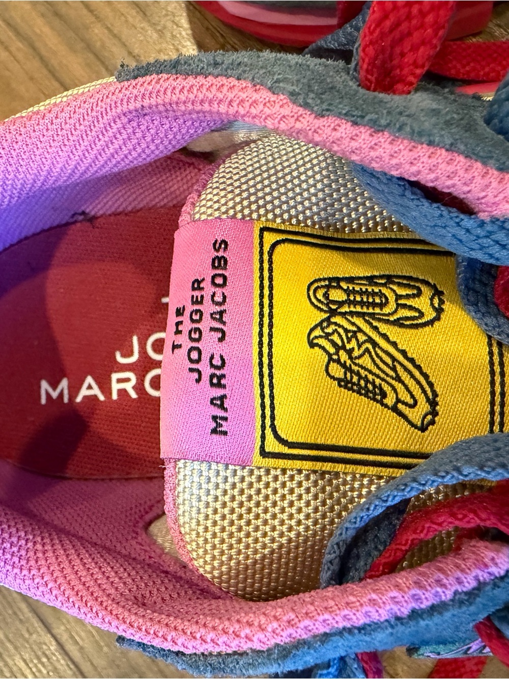 Marc Jacobs Blue, Pink and Cream Suede Mesh Sneakers - Picture 5 of 5